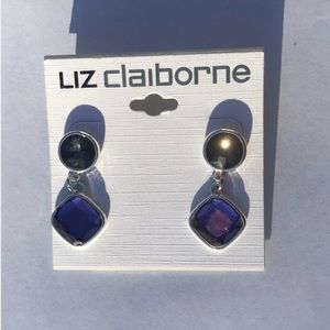 Liz Claiborne purple gem earrings